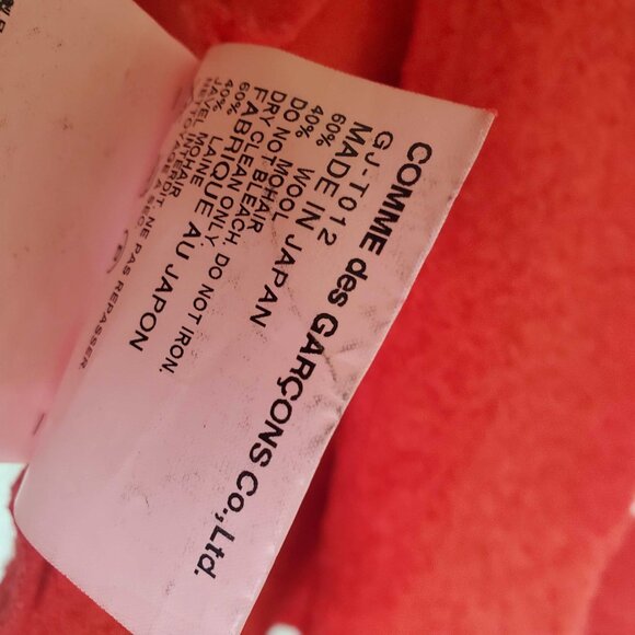 Vintage Comme des Garcons Red Wool Sweater Cardigan (ONE OF A KIND / RARE GEM) - Picture 7 of 9